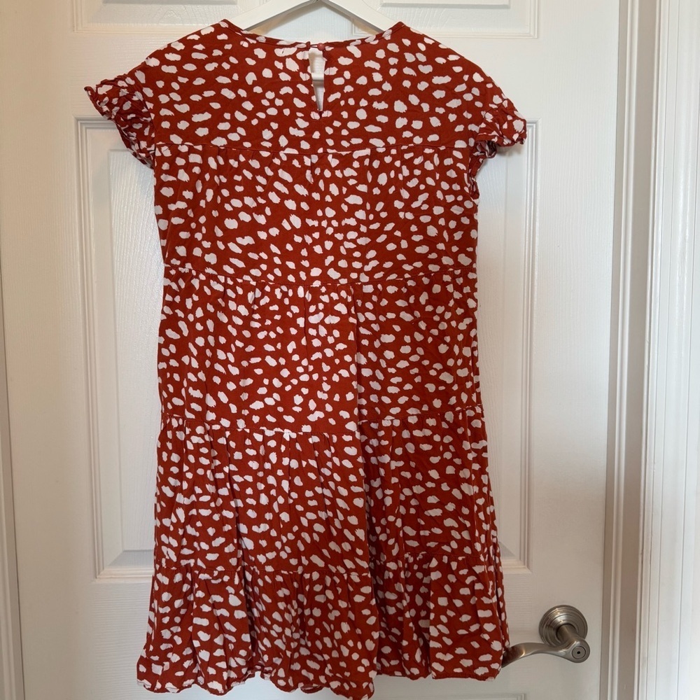Womens Babydoll Tiered Casual Round Neck Short Sleeve Boho Floral Sz S - Picture 5 of 9